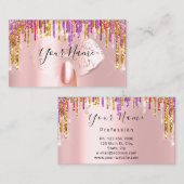 Nails Manicure Makeup artistiek Roos drijft gouden Visitekaartje (Voorkant / Achterkant)