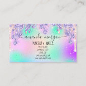 Nails Manicure Makeup Holograaf Lips Glitter Blue Visitekaartje (Achterkant)