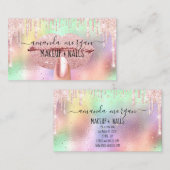 Nails Manicure Makeup Holograaf Lips Glitter Kiss Visitekaartje (Voorkant / Achterkant)