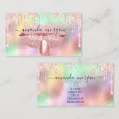 Nails Manicure Makeup Holograaf Lips Glitter Roos Visitekaartje (Voorkant / Achterkant)