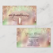 Nails Manicure Makeup Holographic Lips Roos Gold Visitekaartje (Voorkant / Achterkant)