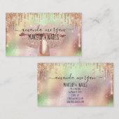 Nails Manicure Makeup Holographic Lips Roos Kiss Visitekaartje (Voorkant / Achterkant)