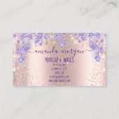 Nails Manicure Makeup roze roze druppels Glitter L Visitekaartje (Achterkant)