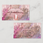 Nails Manicure Makeup roze roze roze druppels kus  Visitekaartje (Voorkant / Achterkant)