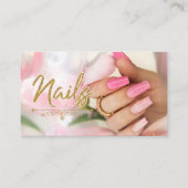 Nails Manicure Minimalistisch Roze met QR-code Visitekaartje (Voorkant)