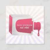 Nails Manicure Pedicure Beauty Nail Artist Retro Vierkante Visitekaartje (Voorkant)