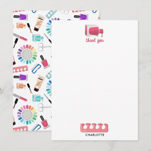 Nails Manicure Pedicure Beauty Salon  Bedankkaart (Voorkant / Achterkant)