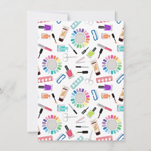 Nails Manicure Pedicure Beauty Salon  Bedankkaart (Achterkant)