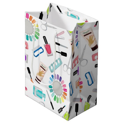 Nails Manicure Pedicure Beauty Salon Medium Cadeauzakje (Voorkant Gekanteld)