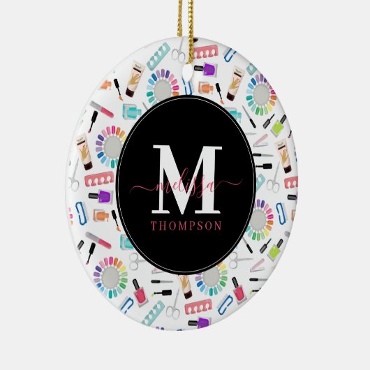 Nails Manicure Pedicure Beauty Salon Monogram Keramisch Ornament (Rechts)