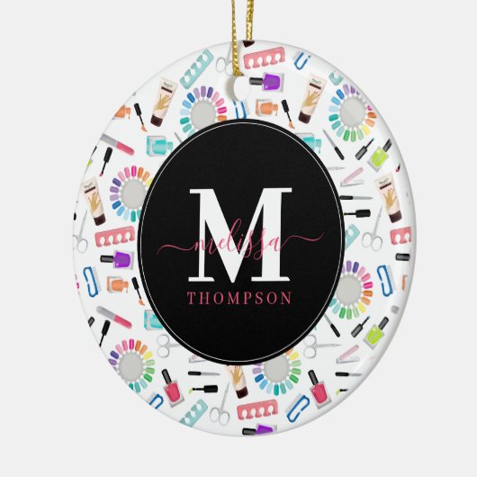 Nails Manicure Pedicure Beauty Salon Monogram Keramisch Ornament (Links)