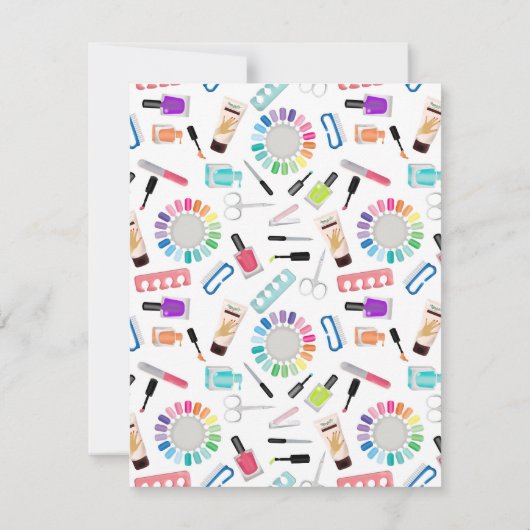 Nails Manicure Pedicure Beauty Salon  Notitiekaartje (Achterkant)