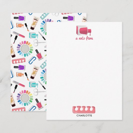 Nails Manicure Pedicure Beauty Salon  Notitiekaartje (Voorkant / Achterkant)