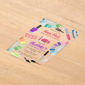 Nails Manicure Pedicure Mani Pedi Girls Birthday Acryl Uitnodigingen (Laagn)