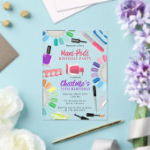 Nails Manicure Pedicure Mani Pedi Girls Birthday Acryl Uitnodigingen (Insitu (Huwelijk))