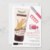 Nails Manicure Pedicure Mani Pedi Girls Birthday Kaart (Voorkant)