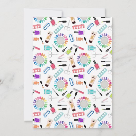 Nails Manicure Pedicure Mani Pedi Girls Birthday Kaart (Achterkant)