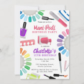 Nails Manicure Pedicure Mani Pedi Girls Birthday Kaart (Voorkant)