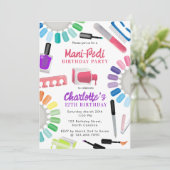 Nails Manicure Pedicure Mani Pedi Girls Birthday Kaart (Staand voorkant)