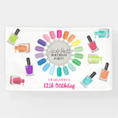 Nails Manicure Pedicure Mani Pedi Girls Birthday Spandoek (Horizontaal)