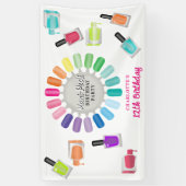 Nails Manicure Pedicure Mani Pedi Girls Birthday Spandoek (Verticaal)