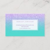 Nails modern typografie lavender glitter turquoise visitekaartje (Achterkant)