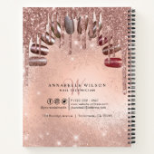 Nails Moderne Roos Gold Glitter-schijven Benoeming Notitieboek (Achterkant)