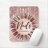 Nails Moderne Roos Gold Glitter-schijven Muismat (Met muis)