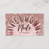 Nails Moderne Roos Gold Glitter-schijven Visitekaartje (Voorkant)