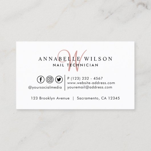 Nails Moderne Roos Gold Visitekaartje (Achterkant)