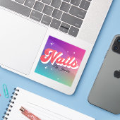 Nails Multicolor Logo Naam aanpassen Sticker (Laptop met iPhone)