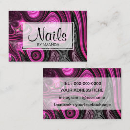 Nails Nail Artist Pedicure NailArt Paars Black Visitekaartje