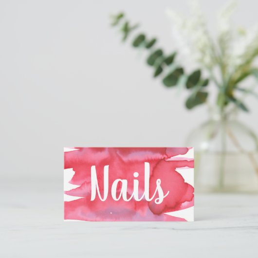 Nails Nail-technicus Waterverf Visitekaartje (Staand voorkant)