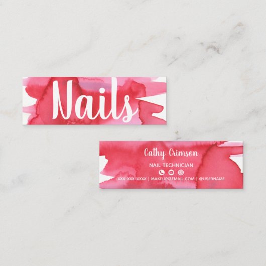 Nails Nail-Waterverf Visitekaartje technicus (Voorkant / Achterkant)