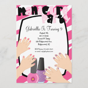 Nails, Nails, Nails Manicure Spa Birthday Party Kaart