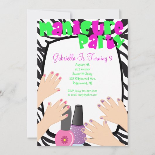 Nails, Nails, Nails Manicure Spa Birthday Party Kaart (Voorkant)