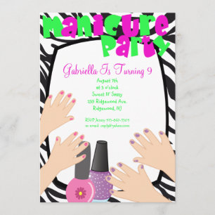 Nails, Nails, Nails Manicure Spa Birthday Party Kaart