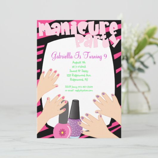 Nails, Nails, Nails Manicure Spa Birthday Party Kaart (Staand voorkant)