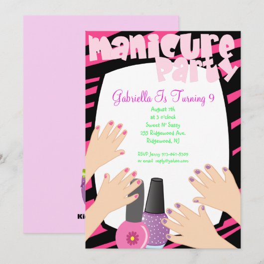 Nails, Nails, Nails Manicure Spa Birthday Party Kaart (Voorkant / Achterkant)
