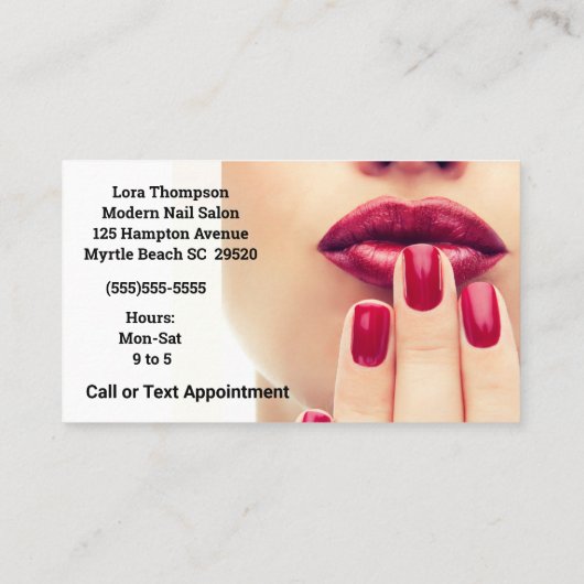 Nails Nails-Visitekaartje Nail-technicus Visitekaartje (Achterkant)