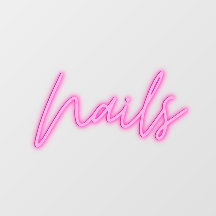 Nails neon sign style cling