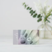 Nails Photo Afbeelding Sjabloon Calligrafie Handte Visitekaartje (Staand voorkant)