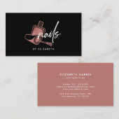 Nails Roos Gold en zwart Visitekaartje (Voorkant / Achterkant)