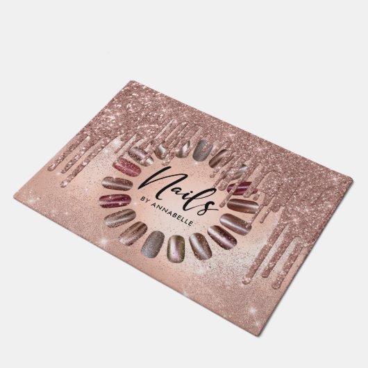 Nails Roos Gold Typografie Deurmat (Schuin)