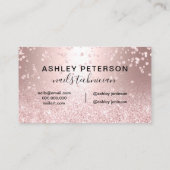 Nails roos goudglitter metallische glans visitekaartje (Achterkant)