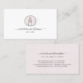 Nails salon girly roze trendy illustratie visitekaartje (Voorkant / Achterkant)