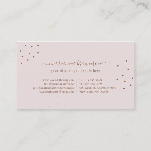 Nails salon girly roze trendy script visitekaartje (Achterkant)