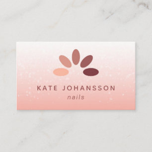 Nails Salon Logo Modern Peach Rosy Manicurist Visitekaartje