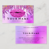 Nails Salon Manicure Drivers Holograaf Lips roze Visitekaartje (Voorkant / Achterkant)