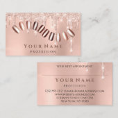 Nails Salon Manicurist Drift Glitter Roos Visitekaartje (Voorkant / Achterkant)
